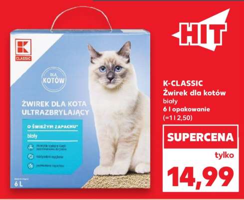 K-CLASSIC Żwirek dla kotów biały