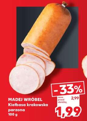MADEJ WRÓBEL Kiełbasa krakowska parzona 100 g