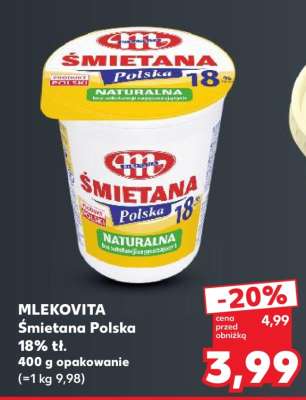 MLEKOVITA Śmietana Polska 18% tł.
