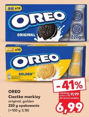 OREO Ciastka markizy original, golden 220 g opakowanie