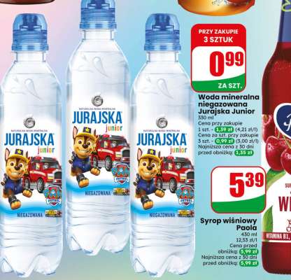 Woda mineralna niegazowana Jurajska junior