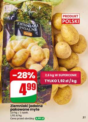 Ziemniaki jadalne pakowane myte