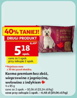 Karma premium bez zbóż, wieprzowina z jagnięciną, wołowina z indykiem