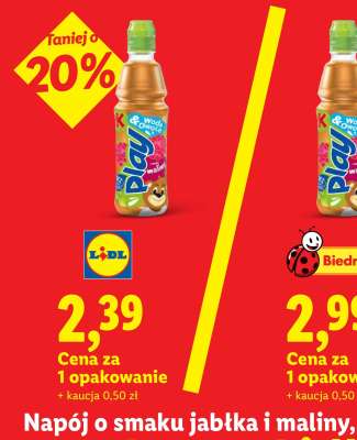 Napój o smaku jabłka i maliny