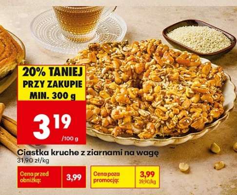 Ciastka kruche z ziarnami na wagę