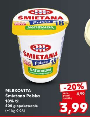 MLEKOVITA Śmietana Polska 18% tł.