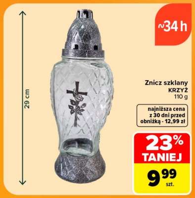 Znicz szklany Krzyż