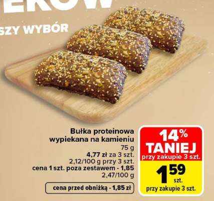 Bułka proteinowa wypiekana na kamieniu