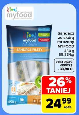 Sandacz ze skórą mrożony MYFOOD