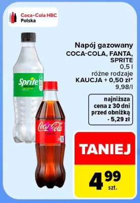 Napój gazowany COCA-COLA, FANTA, SPRITE
