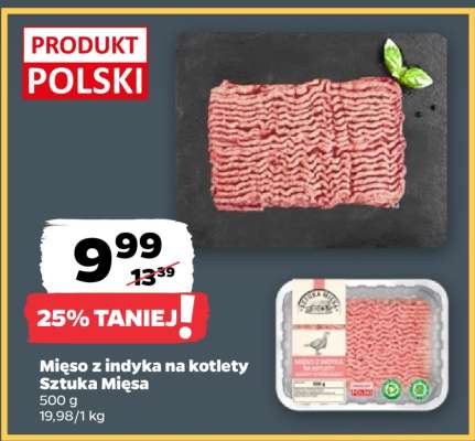 Mięso z indyka na kotlety Sztuka Mięsa
