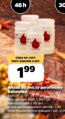 Wkład do zniczy parafinowy Światełko
