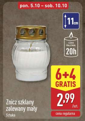 Znicz szklany zalewany mały