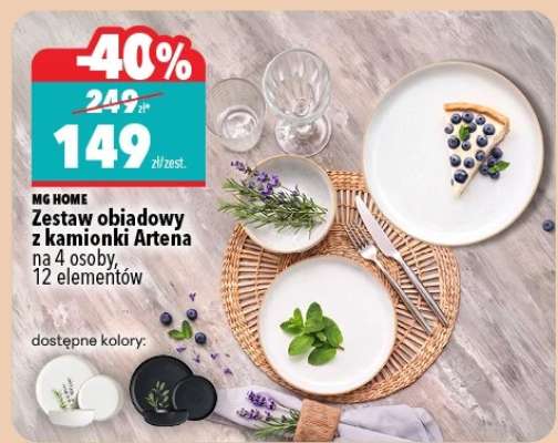 Zestaw obiadowy z kamionki Artena