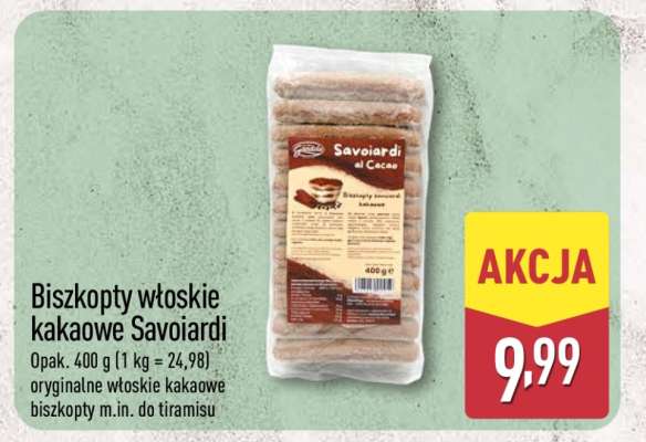 Biszkopty włoskie kakaowe Savoiardi