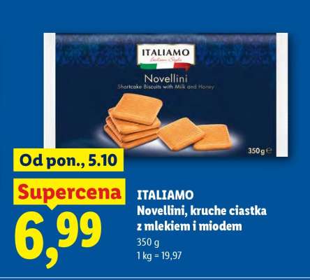ITALIAMO Novellini, kruche ciastka z mlekiem i miodem