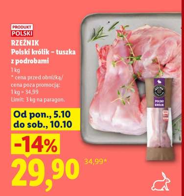 Rzeźnik Polski królik – tuszka z podrobami