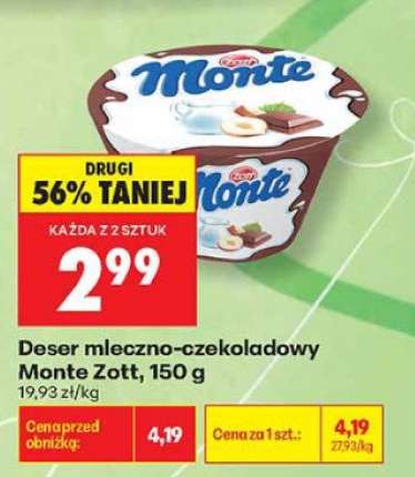 Deser mleczno czekoladowy Monte Zott 150 g