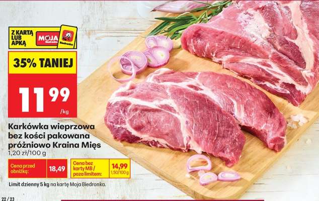 Karkówka wieprzowa bez kości pakowana próżniowo Kraina Mięs