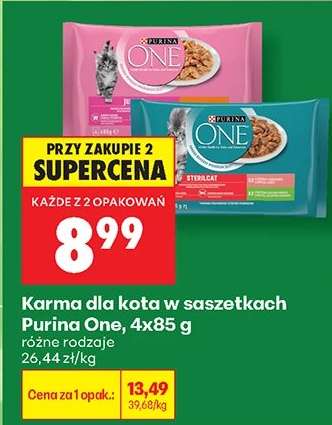 Karma dla kota w saszetkach Purina One, 4x85 g