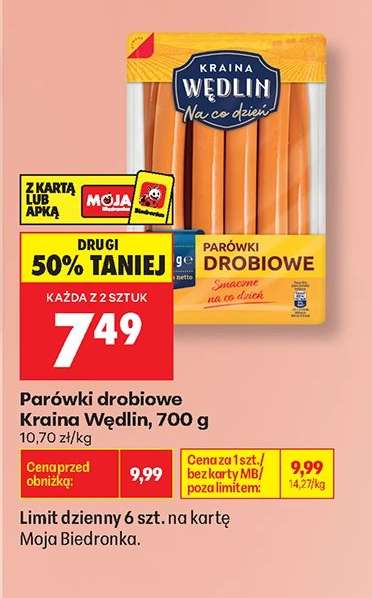 Parówki drobiowe Kraina Wędlin 700 g