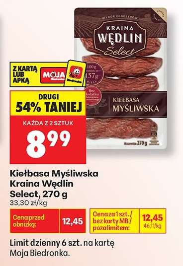 Kiełbasa Myśliwska Kraina Wędlin Select, 270 g