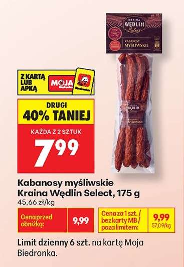 Kabanosy myśliwskie Kraina Wędlin Select, 175 g