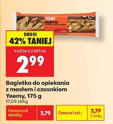 Bagietka do opiekania z masłem i czosnkiem Yeemy, 175 g