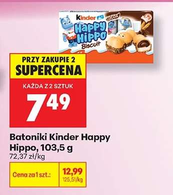 Batoniki Kinder Happy Hippo, 103,5 g