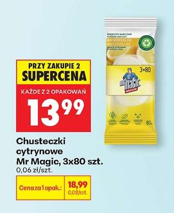 Chusteczki cytrynowe Mr Magic, 3x80 szt.