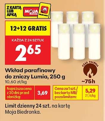 Wkład parafinowy do zniczy Lumia, 250 g