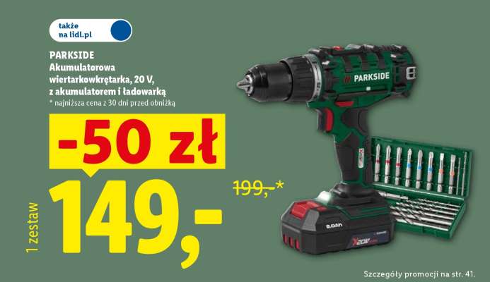 Parkside Akumulatorowa wiertarkowkrętarka 20 V
