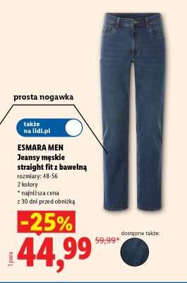 ESMARA MEN Jeansy męskie straight fit z bawełną