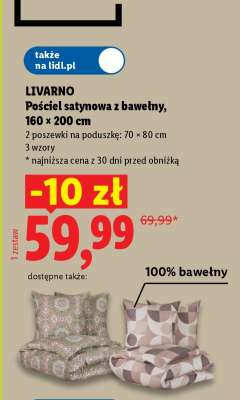 LIVARNO Pościel satynowa z bawełny, 160 x 200 cm