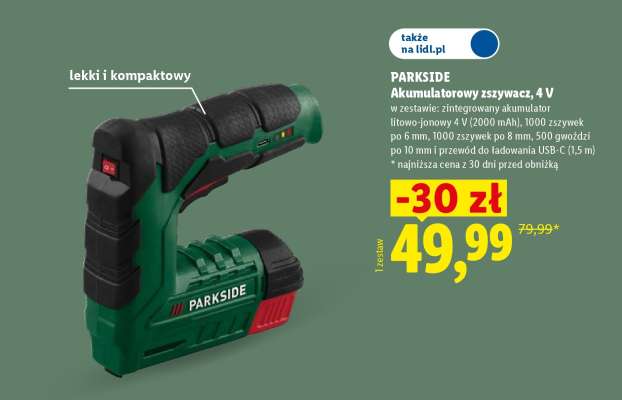 PARKSIDE Akumulatorowy zszywacz, 4 V