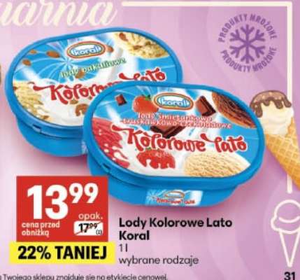 Lody Kolorowe Lato Koral