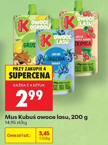 Mus Kubuś Owoce lasu, 200 g