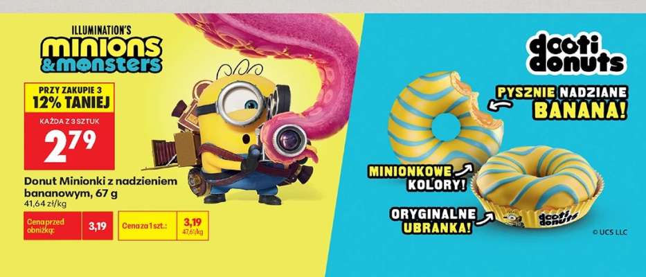 Donut Minionki z nadzieniem bananowym, 67 g