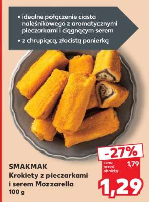 SMAKMAK Krokiety z pieczarkami i serem Mozzarella 100 g