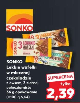 SONKO Lekkie wafelki w mlecznej czekoladzie