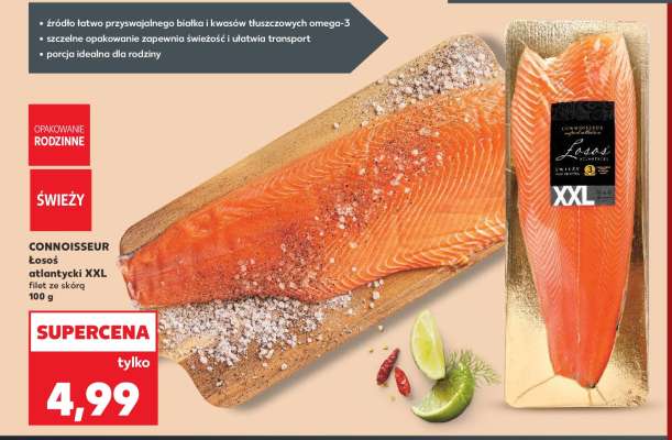 CONNOISSEUR Łosoś atlantycki XXL filet ze skórą 100 g