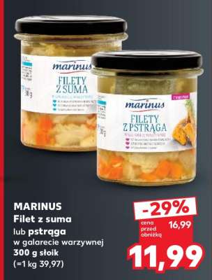 MARINUS Filet z suma lub pstrąga w galarecie warzywnej 300 g słoik