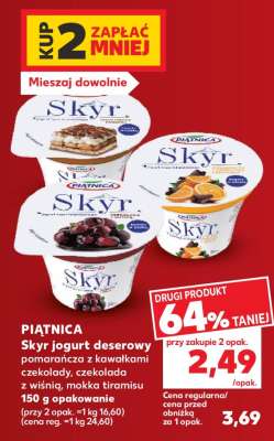 Skyr jogurt deserowy pomarańcza z kawałkami czekolady, czekolada z wiśnią, mokka tiramisu