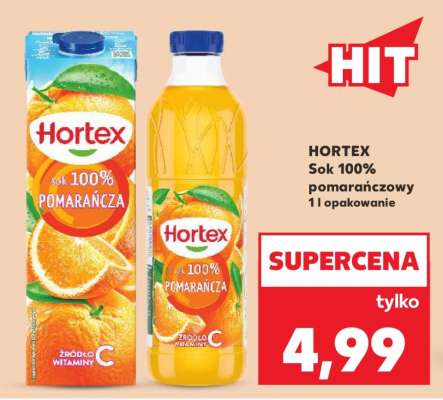 HORTEX Sok 100% pomarańczowy 1 l opakowanie