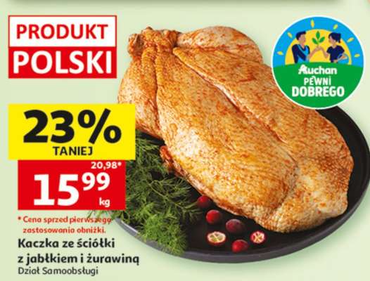 Kaczka ze ściółki z jabłkiem i żurawiną