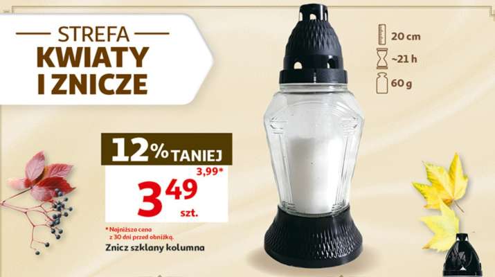 Znicz szklany kolumna