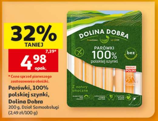Parówki 100% polskiej szynki Dolina Dobra