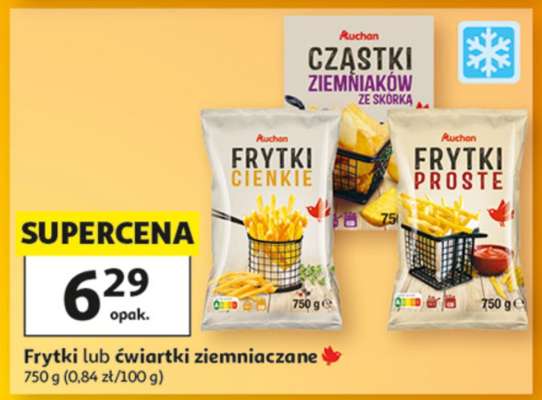 Frytki lub ćwiartki ziemniaczane