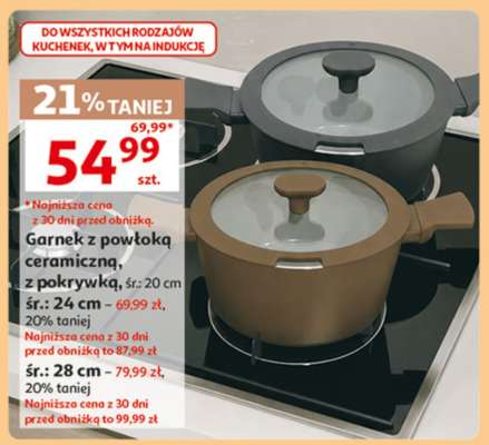 Garnek z powłoką ceramiczną, z pokrywką, śr.: 20 cm