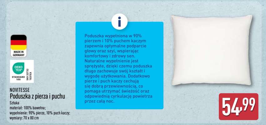 NOVITESSE Poduszka z pierza i puchu